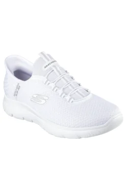 Weiße Slip-on-Sneaker aus Mesh mit Air Cooled Memory Foam, Skechers Summits High Range