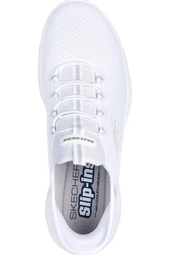 Weiße Slip-on-Sneaker aus Mesh mit Air Cooled Memory Foam, Skechers Summits High Range