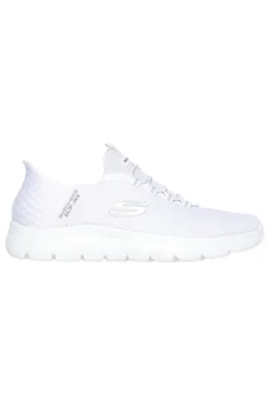 Weiße Slip-on-Sneaker aus Mesh mit Air Cooled Memory Foam, Skechers Summits High Range