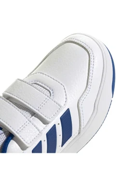 Weiße Sneakers mit blauen Details und doppeltem Klettverschluss Adidas Tensaur Sport 3.0 Cf K