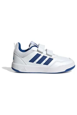 Weiße Sneakers mit blauen Details und doppeltem Klettverschluss Adidas Tensaur Sport 3.0 Cf K