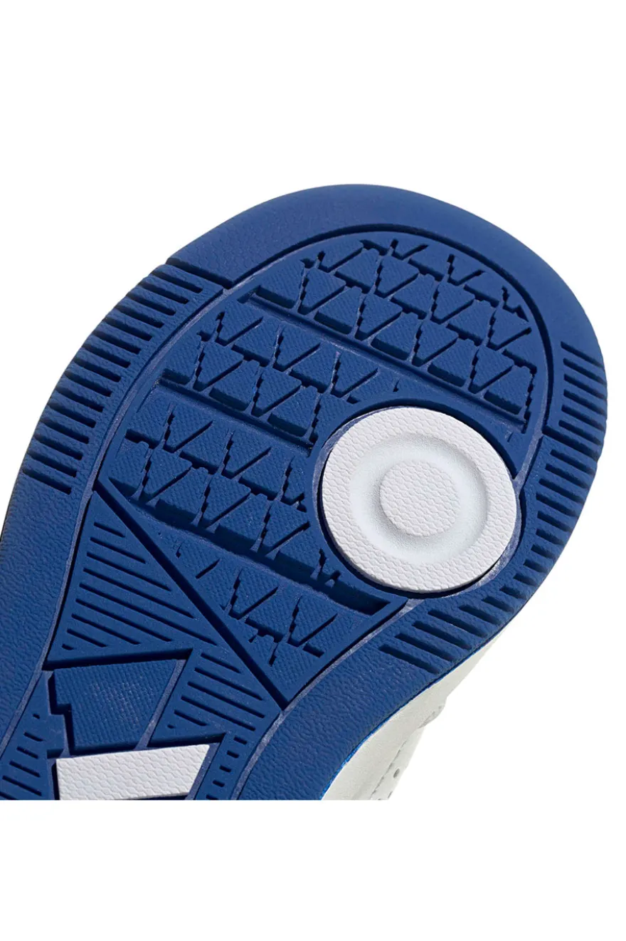 Weiße Sneakers mit blauen Details und doppeltem Klettverschluss Adidas Tensaur Sport 3.0 Cf K
