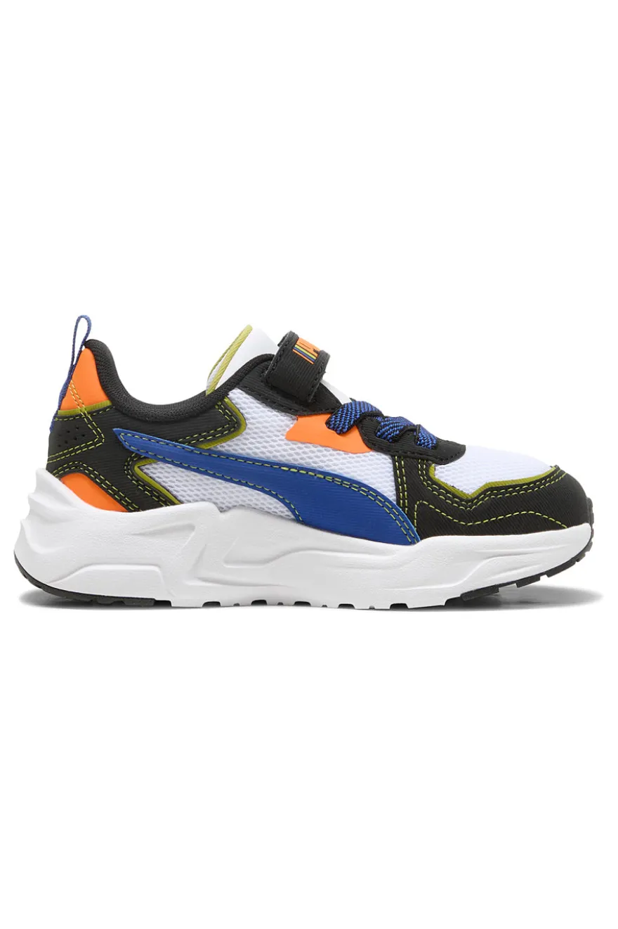 Weiße Sneakers mit blauen und orangefarbenen Details PUMA TRINITY LITE STARBLITZ AC+PS
