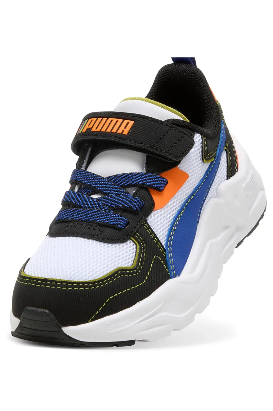 Weiße Sneakers mit blauen und orangefarbenen Details PUMA TRINITY LITE STARBLITZ AC+PS
