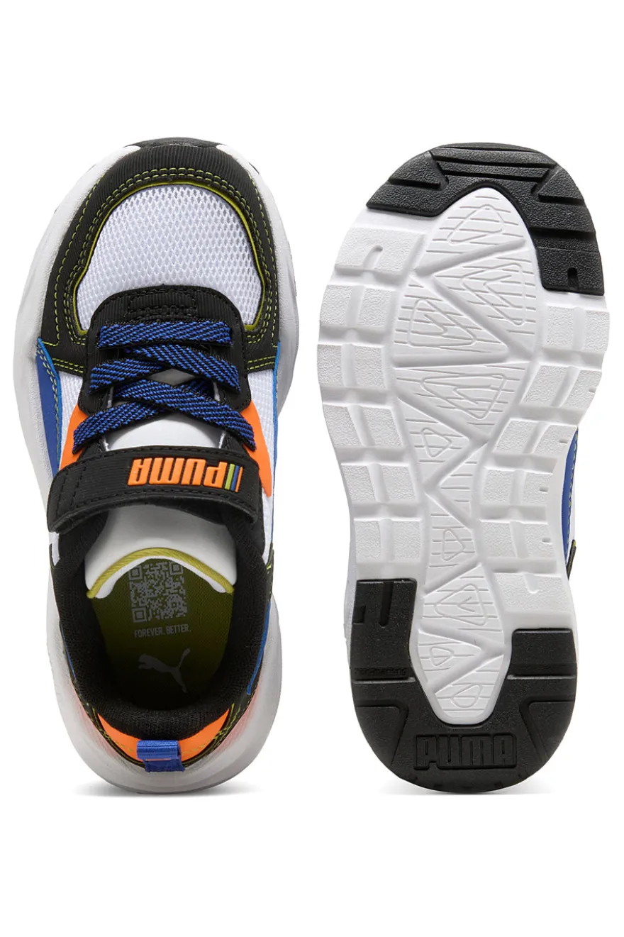 Weiße Sneakers mit blauen und orangefarbenen Details PUMA TRINITY LITE STARBLITZ AC+PS