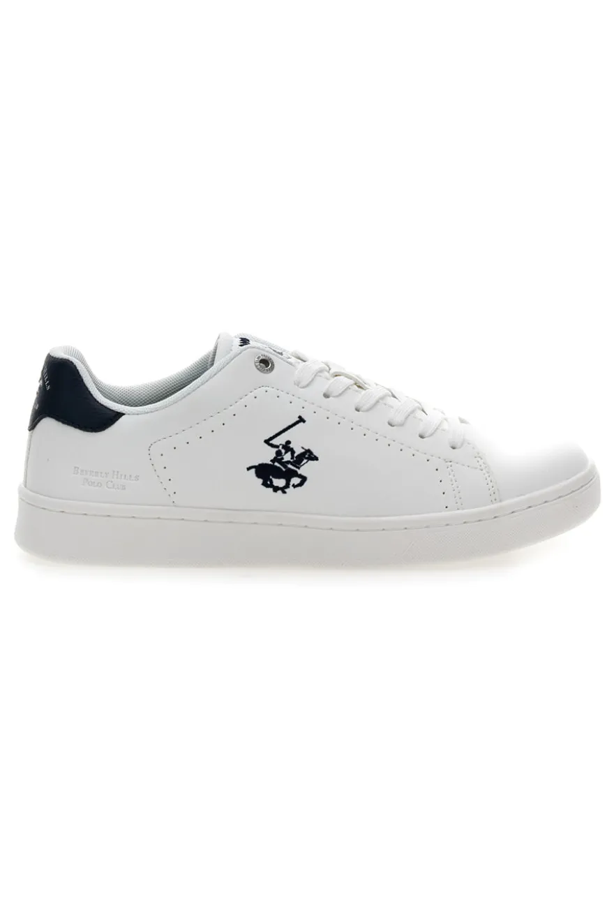 Weiße Sneakers mit blauen Details Beverly Hills Polo Club BHM614000
