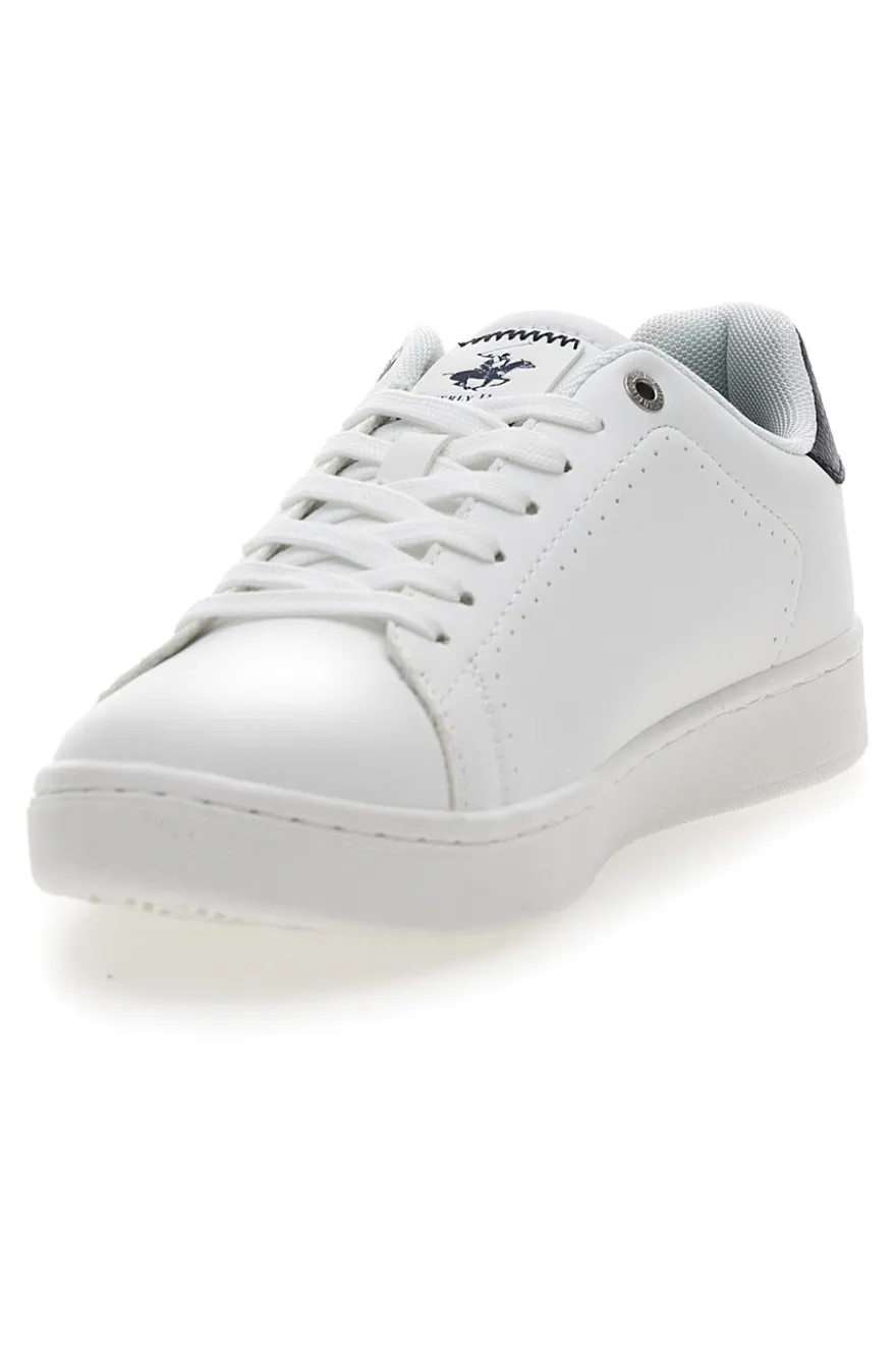 Weiße Sneakers mit blauen Details Beverly Hills Polo Club BHM614000