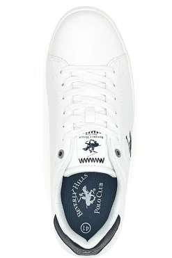 Weiße Sneakers mit blauen Details Beverly Hills Polo Club BHM614000