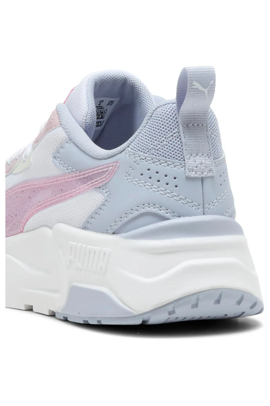 Weiße Sneakers mit blauen und rosa Details PUMA Trinity Lite Blurry Dreams JR