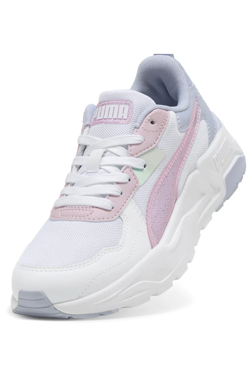 Weiße Sneakers mit blauen und rosa Details PUMA Trinity Lite Blurry Dreams JR