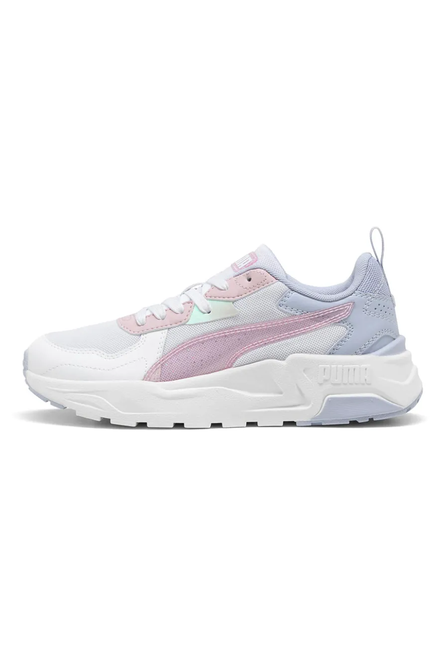 Weiße Sneakers mit blauen und rosa Details PUMA Trinity Lite Blurry Dreams JR