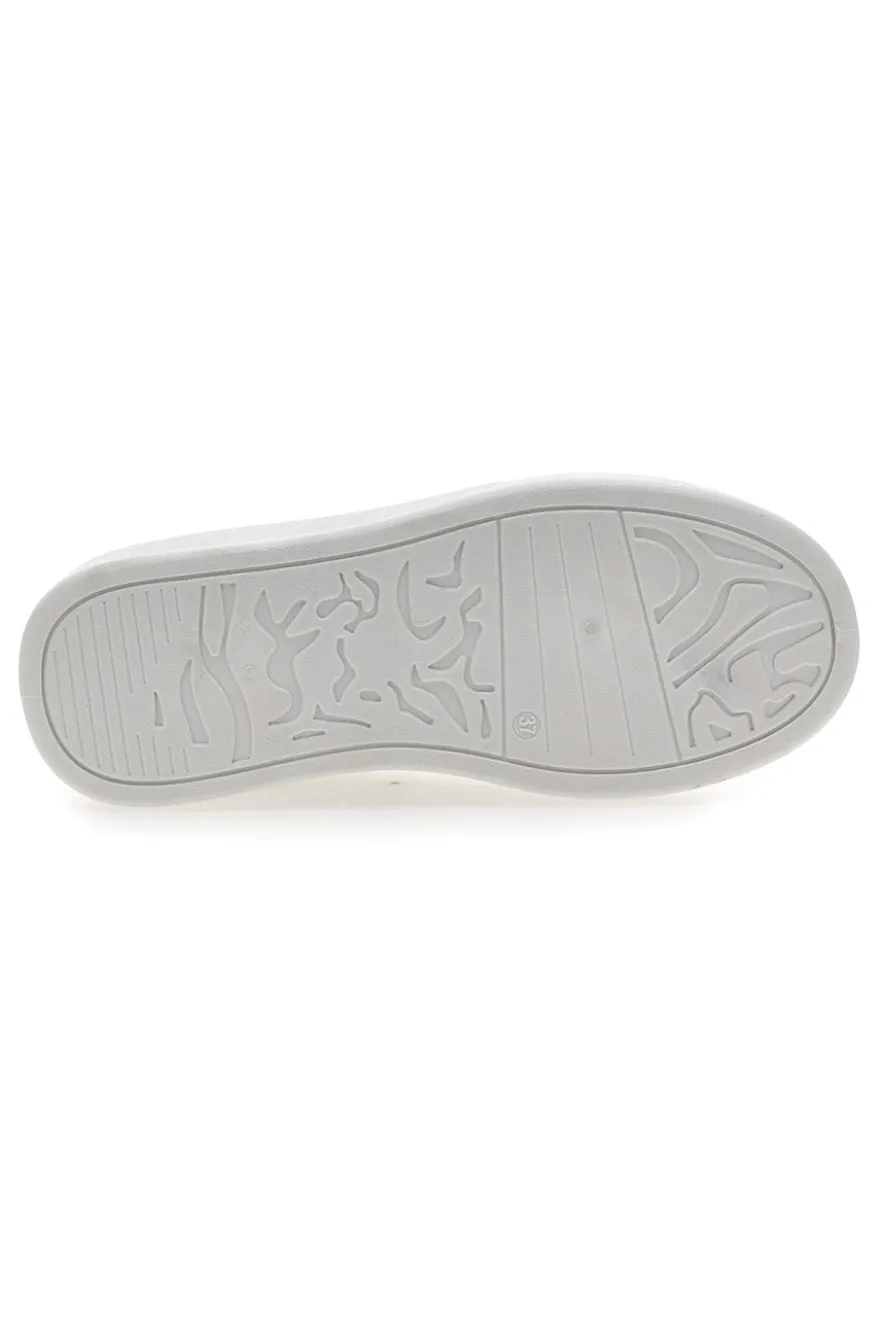 Weiße Sneakers mit dekorativen Clips CAFE' COST LAILITZ004