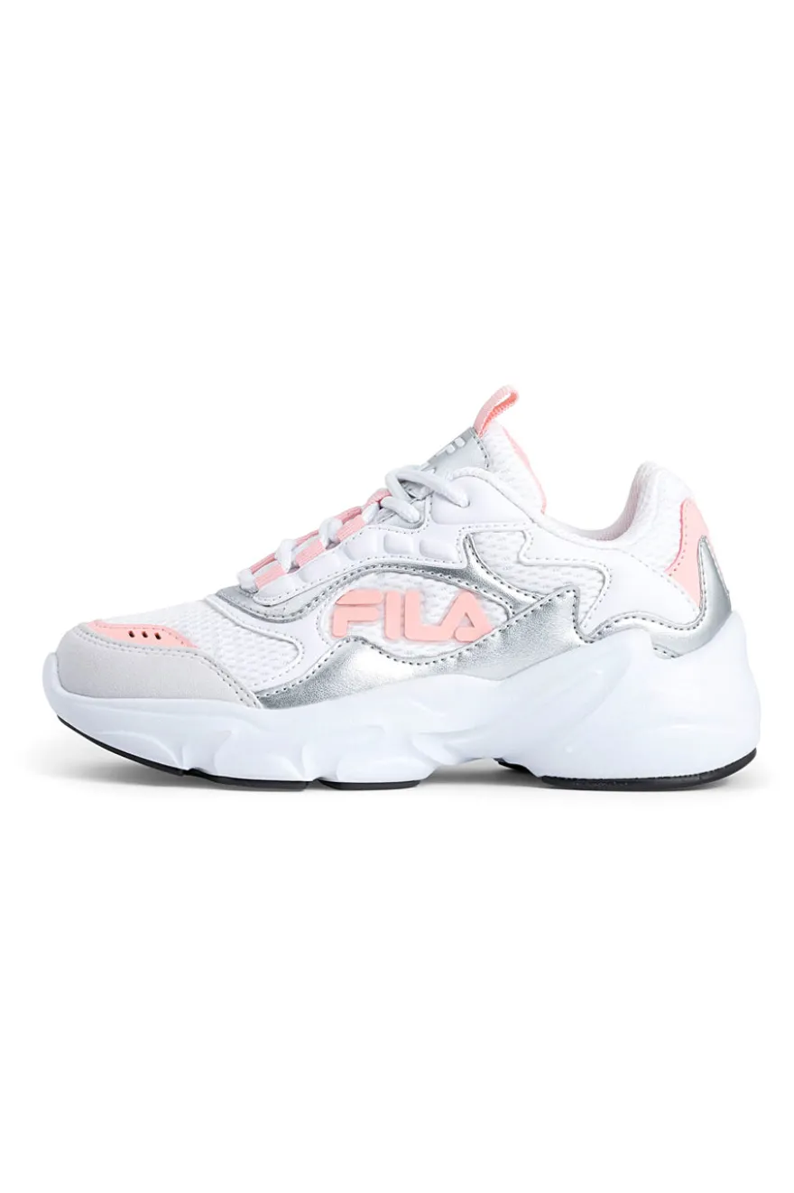 Weiße Sneakers mit grauen und rosa Details FILA COLLENE-LOGO