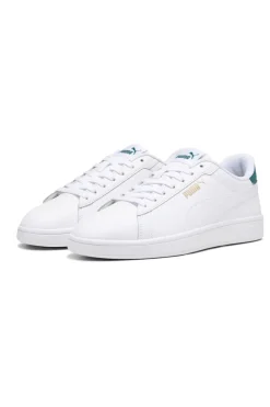Weiße Sneakers mit grünen Details aus Komfortleder Puma Smash 3.0 L