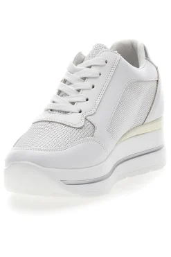 Weiße Sneakers mit Keilabsatz und seitlichem Reißverschluss ENERGY E45