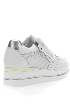 Weiße Sneakers mit Keilabsatz und seitlichem Reißverschluss ENERGY E45