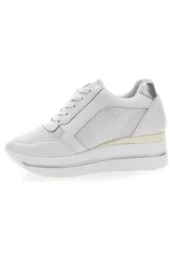 Weiße Sneakers mit Keilabsatz und seitlichem Reißverschluss ENERGY E45