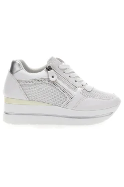 Weiße Sneakers mit Keilabsatz und seitlichem Reißverschluss ENERGY E45