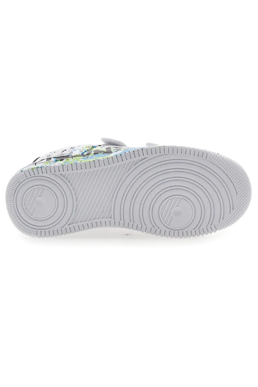 Weiße Sneakers mit Klettverschluss und perforiertem Obermaterial PITT KIDS K191562