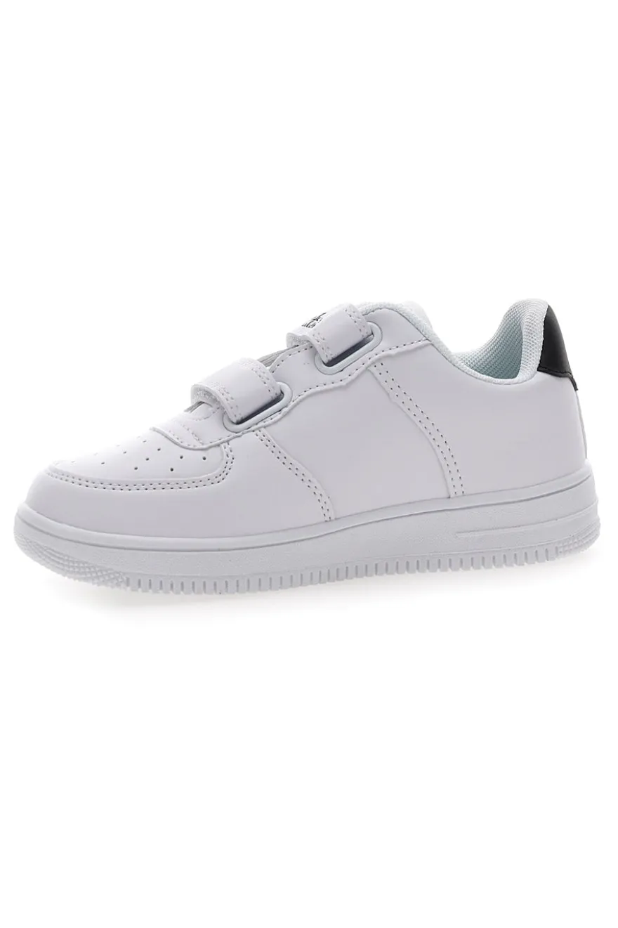 Weiße Sneakers mit Klettverschluss und perforiertem Obermaterial PITT KIDS K191562