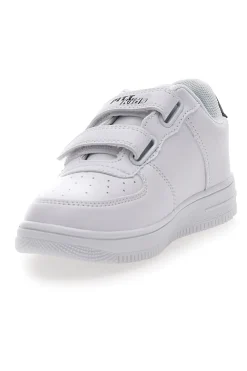 Weiße Sneakers mit Klettverschluss und perforiertem Obermaterial PITT KIDS K191562