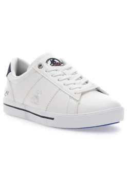 Weiße Sneakers mit kontrastierenden blauen Details US POLO CLUB SUMMY LTX