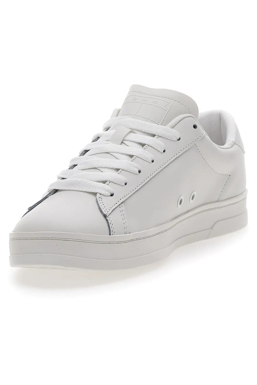 Weiße Sneakers mit Lederobermaterial TOMMY JEANS TJM LEATHER LOW CUPSOLE
