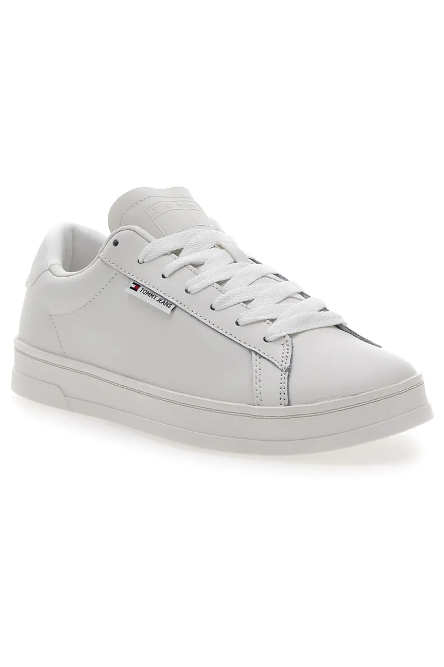 Weiße Sneakers mit Lederobermaterial TOMMY JEANS TJM LEATHER LOW CUPSOLE