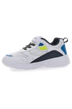 Weiße Sneakers mit Lichtern und blauen und grünen Details CHAMPION WAVE B PS