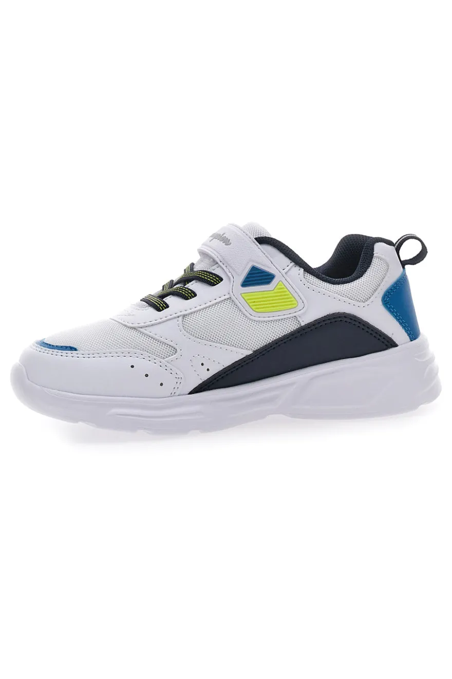 Weiße Sneakers mit Lichtern und blauen und grünen Details CHAMPION WAVE B PS
