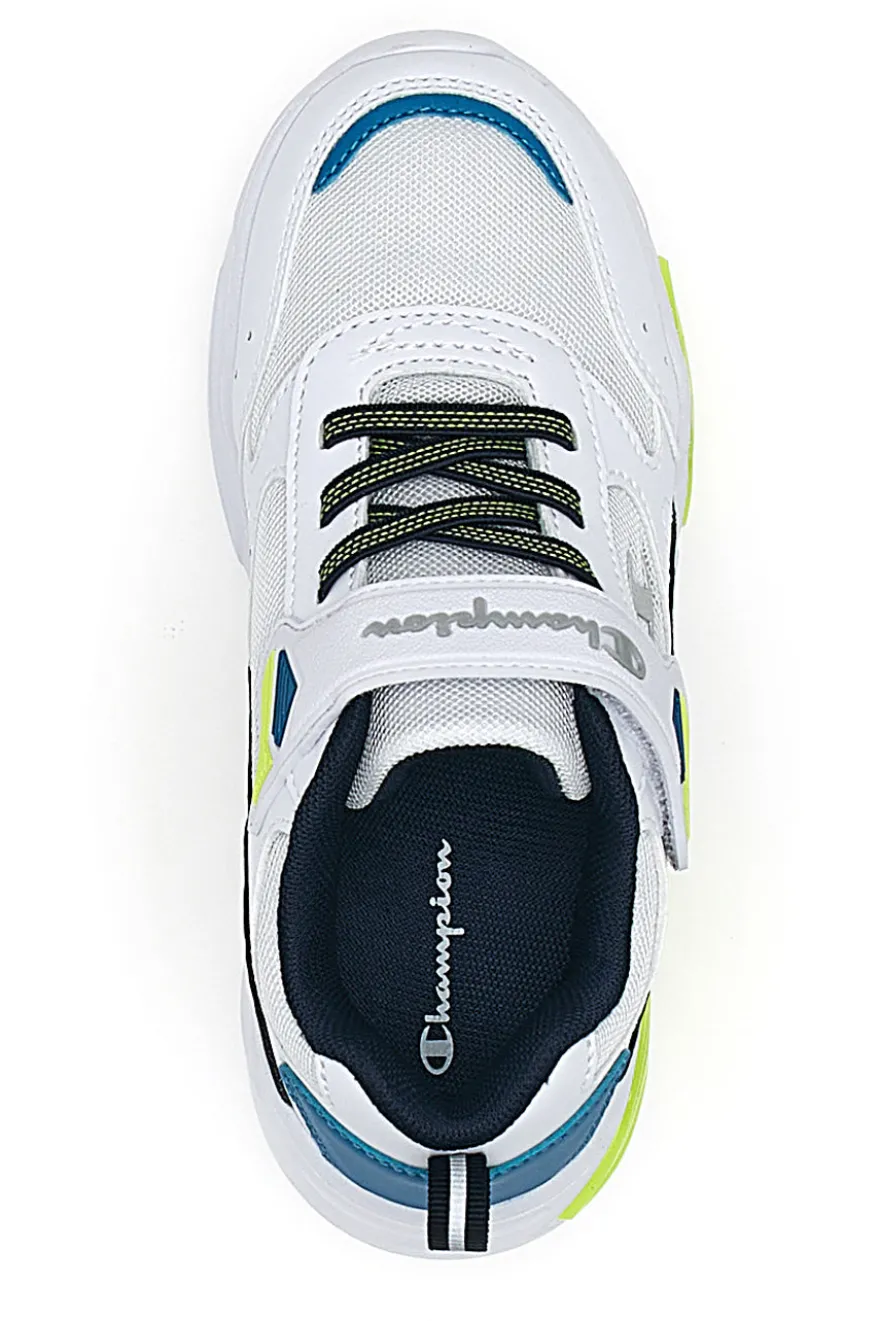 Weiße Sneakers mit Lichtern und blauen und grünen Details CHAMPION WAVE B PS