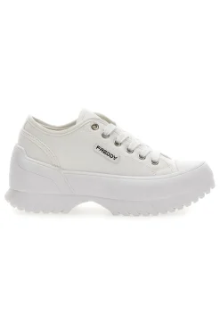 Weiße Sneakers mit Plateau Freddy 7601