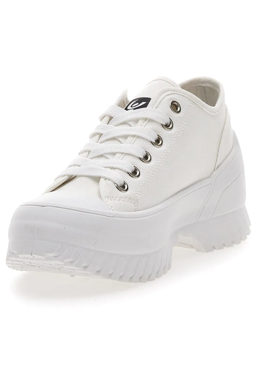 Weiße Sneakers mit Plateau Freddy 7601