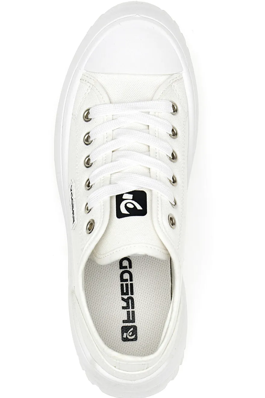 Weiße Sneakers mit Plateau Freddy 7601