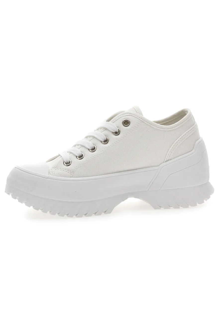 Weiße Sneakers mit Plateau Freddy 7601