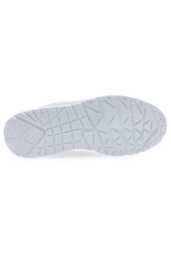 Weiße Sneakers mit Regenbogen-Sprenkelsohle Skechers Uno Lite Rainbow Speckle