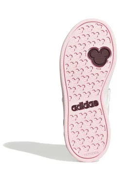 Weiße Sneakers mit rosa Details und Klettverschluss Adidas Grand Court Minnie El K