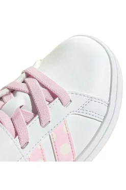 Weiße Sneakers mit rosa Details und Klettverschluss Adidas Grand Court Minnie El K