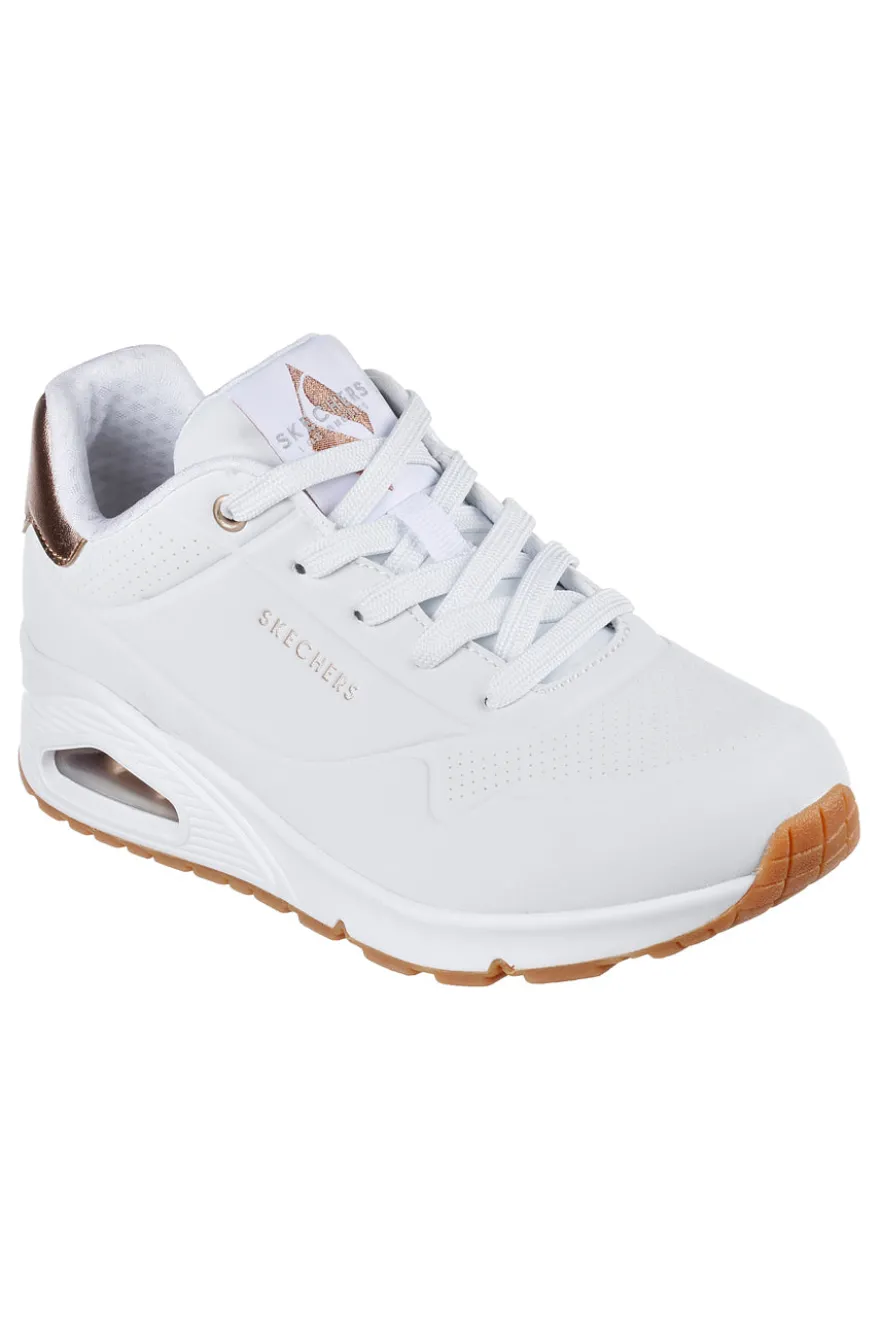 Weiße Sneakers mit SKECHERS UNO GOLDEN AIR-Plattform