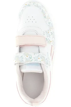 Weiße Turnschuhe mit Blumendruck und doppeltem Riemen Reebok Royal Prime 2.0 Two Strap Hoop & Loop