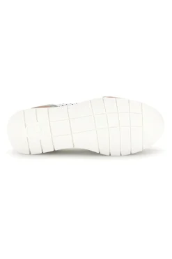 Weiße Turnschuhe mit Details in Beige und Salbei Obermaterial aus Leder Prima riga 33314