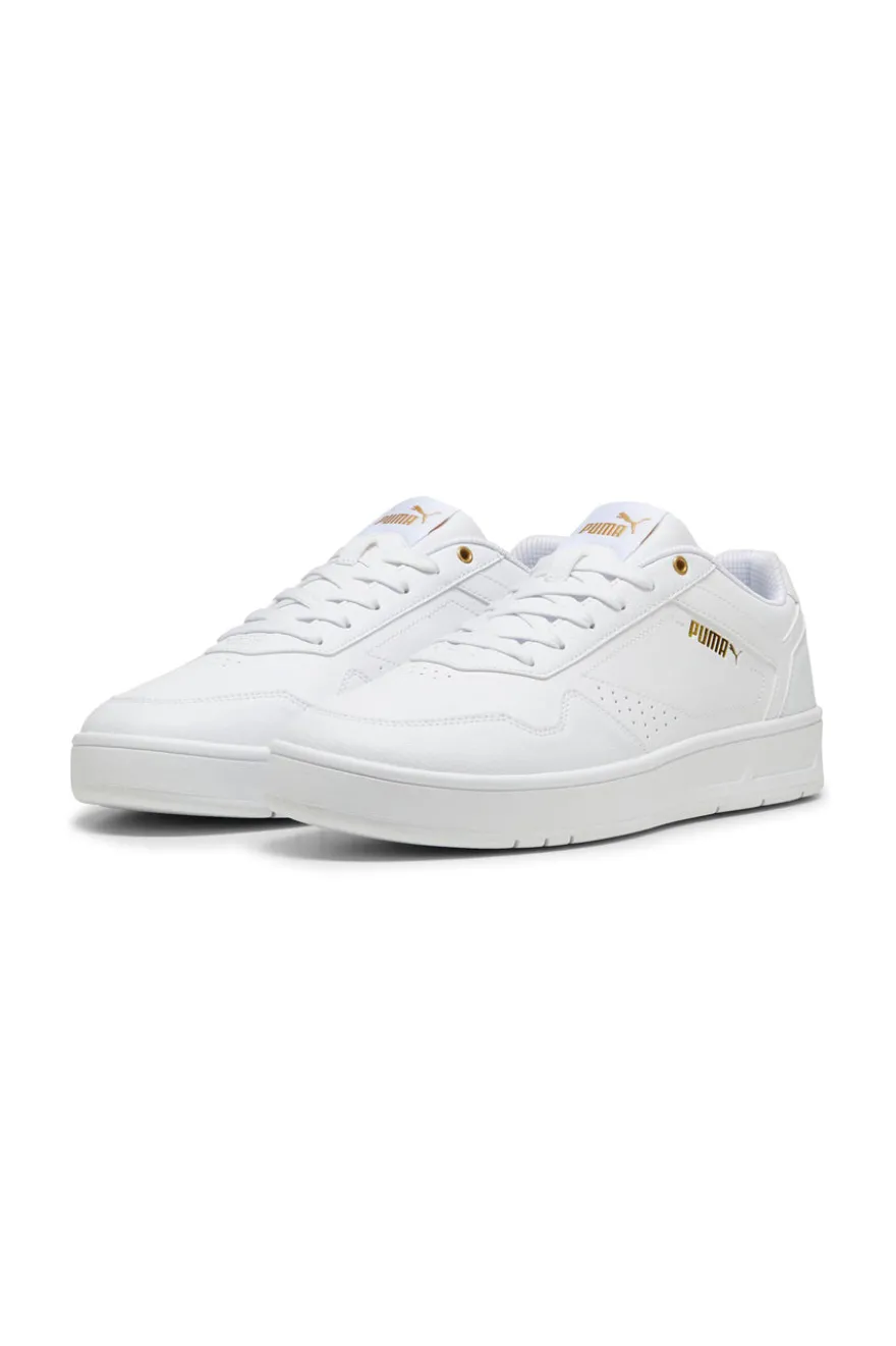 Weiße Turnschuhe mit goldenen Details Puma Court Classic