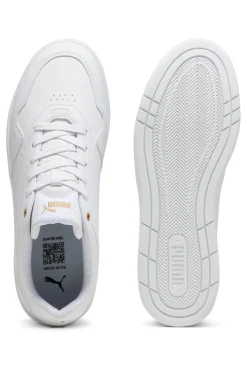 Weiße Turnschuhe mit goldenen Details Puma Court Classic