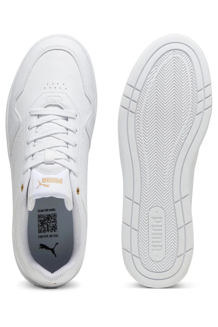 Weiße Turnschuhe mit goldenen Details Puma Court Classic