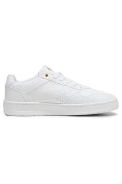 Weiße Turnschuhe mit goldenen Details Puma Court Classic