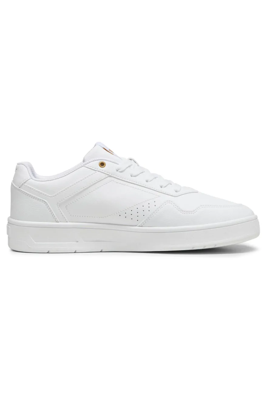 Weiße Turnschuhe mit goldenen Details Puma Court Classic