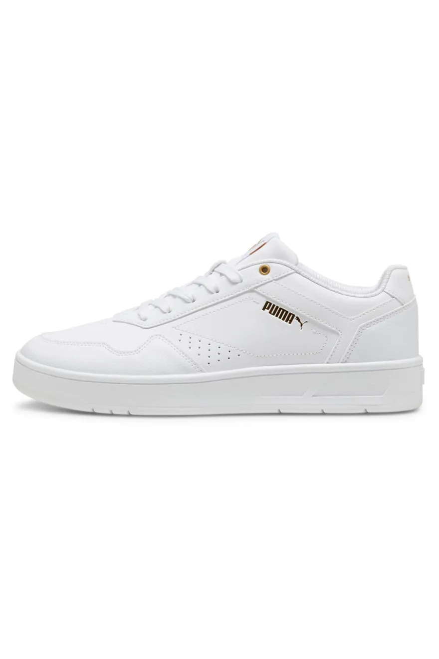 Weiße Turnschuhe mit goldenen Details Puma Court Classic