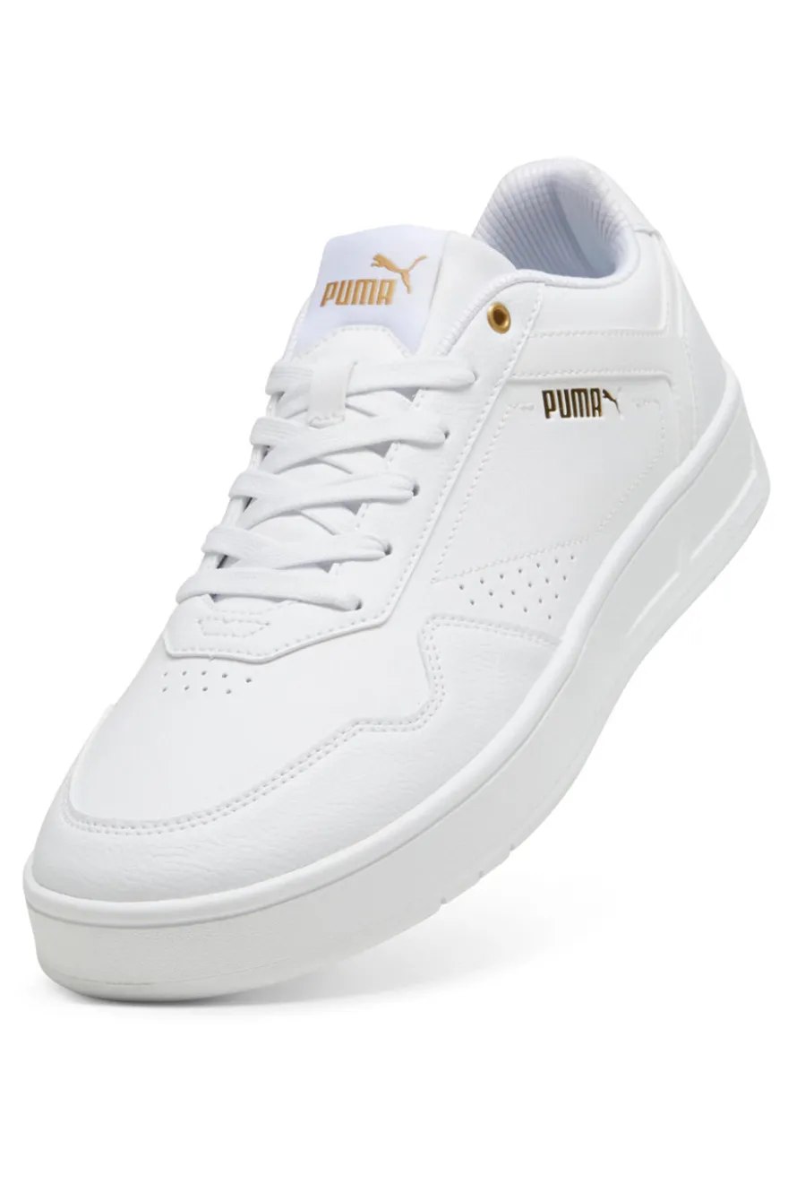Weiße Turnschuhe mit goldenen Details Puma Court Classic