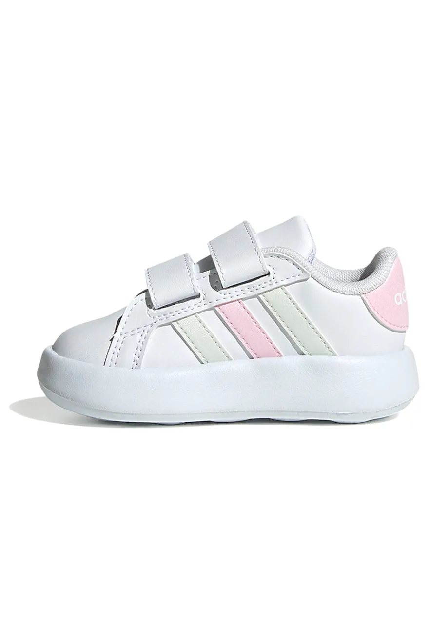 Weiße Turnschuhe mit Klettverschluss-Rips Adidas Grand Court 2 Cf I