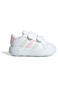 Weiße Turnschuhe mit Klettverschluss-Rips Adidas Grand Court 2 Cf I